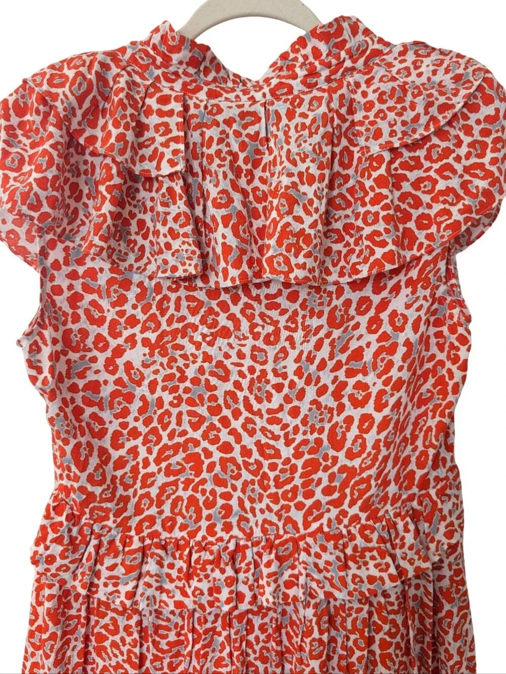 Maje Rutti Leopard Print Ruffle Mini Dress - Picture 7 of 11